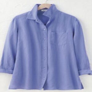 Coldwater Creek Periwinkle blue Linen Big Shirt Sz 2X